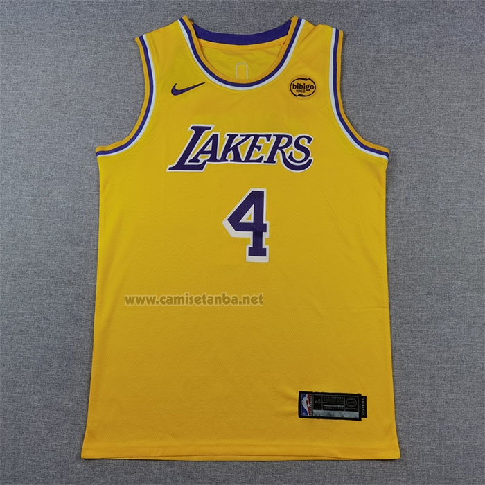 Camiseta Los Angeles Lakers Dalton Knecht #4 Icon 2024-25 Amarillo